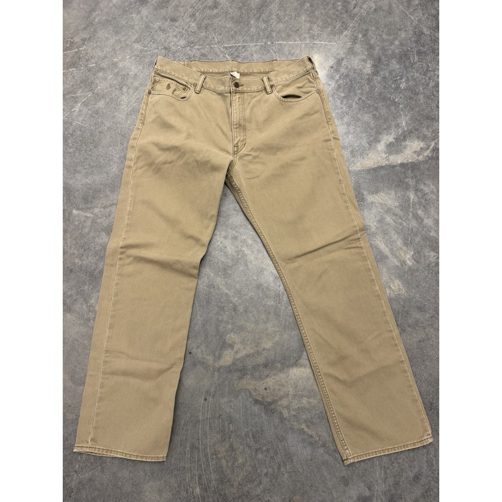 Polo Ralph Lauren Jeans Mens 38x32 Khaki Slim Straight Stretch Denim